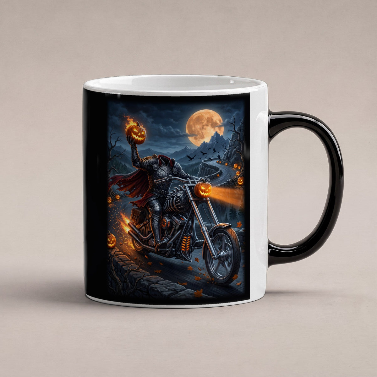 Der Höllenritt – Black Edition Zaubertasse mit Motiv (heiß), freigestellt