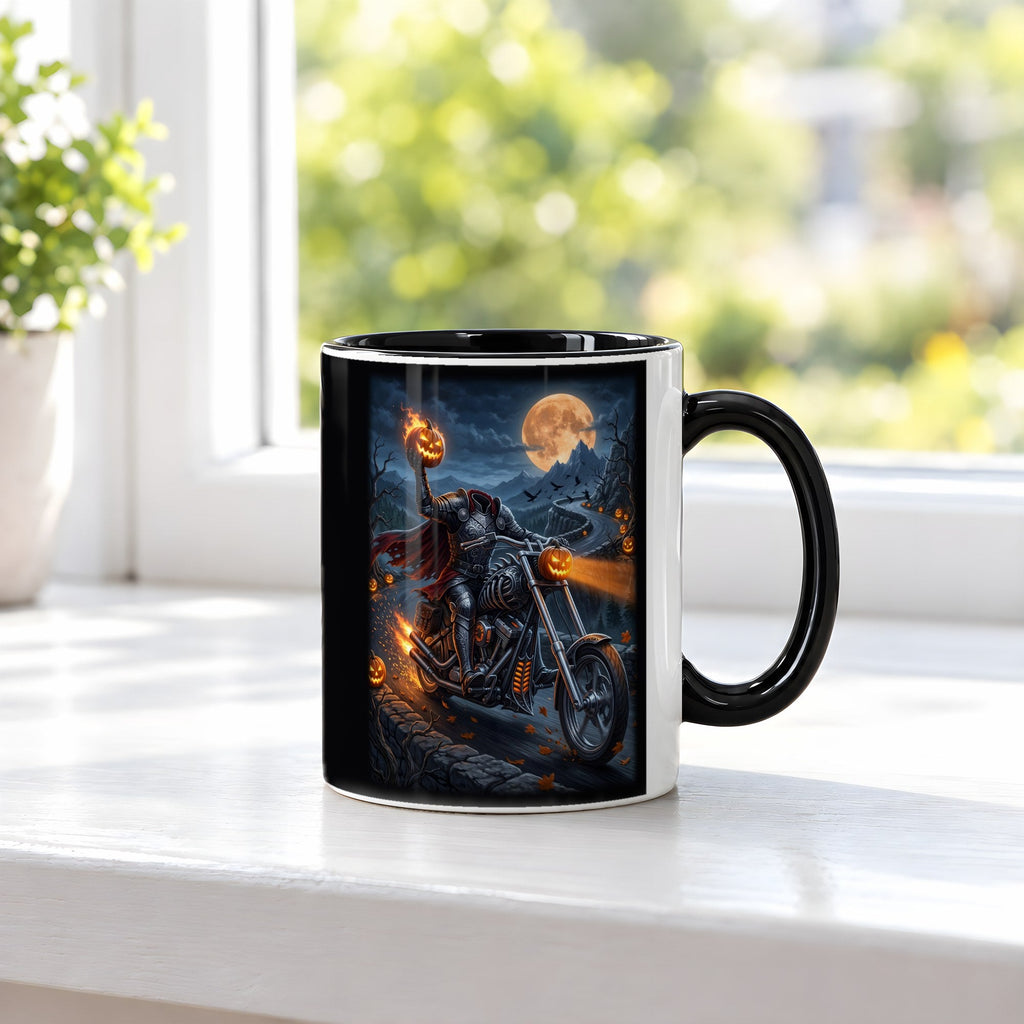 Der Höllenritt – Tasse innen schwarz, auf der Fensterbank