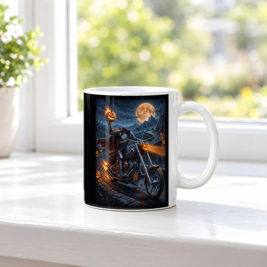 Der Höllenritt – weiße Tasse, auf der Fensterbank