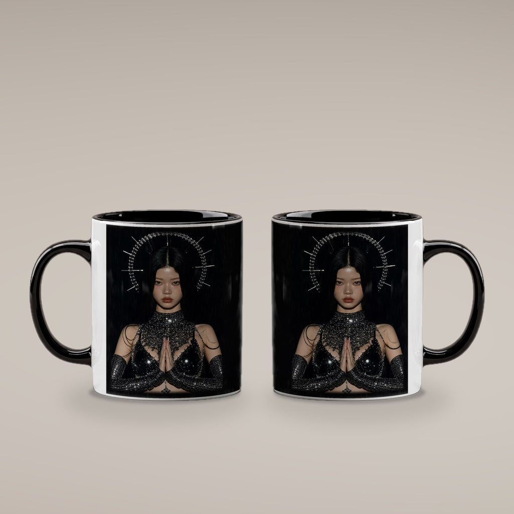 Die Kristallkönigin – Tasse innen schwarz, beide Seiten bedruckt