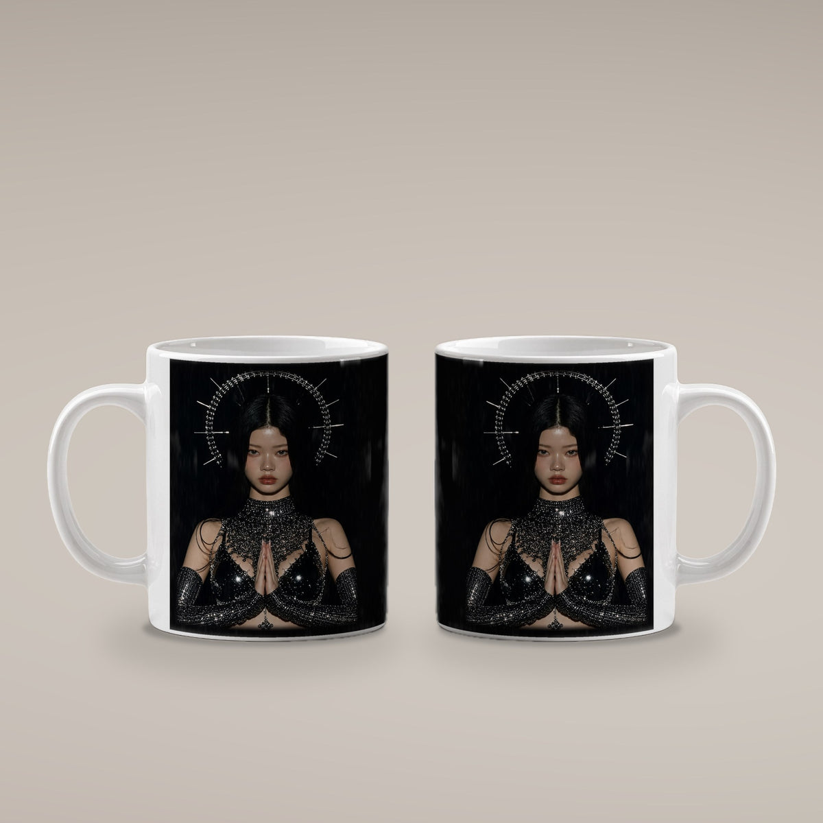 Die Kristallkönigin – weiße Tasse, beide Seiten bedruckt