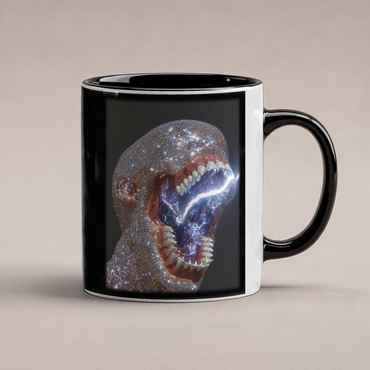 Kristallschrei – Tasse innen schwarz, freigestellt