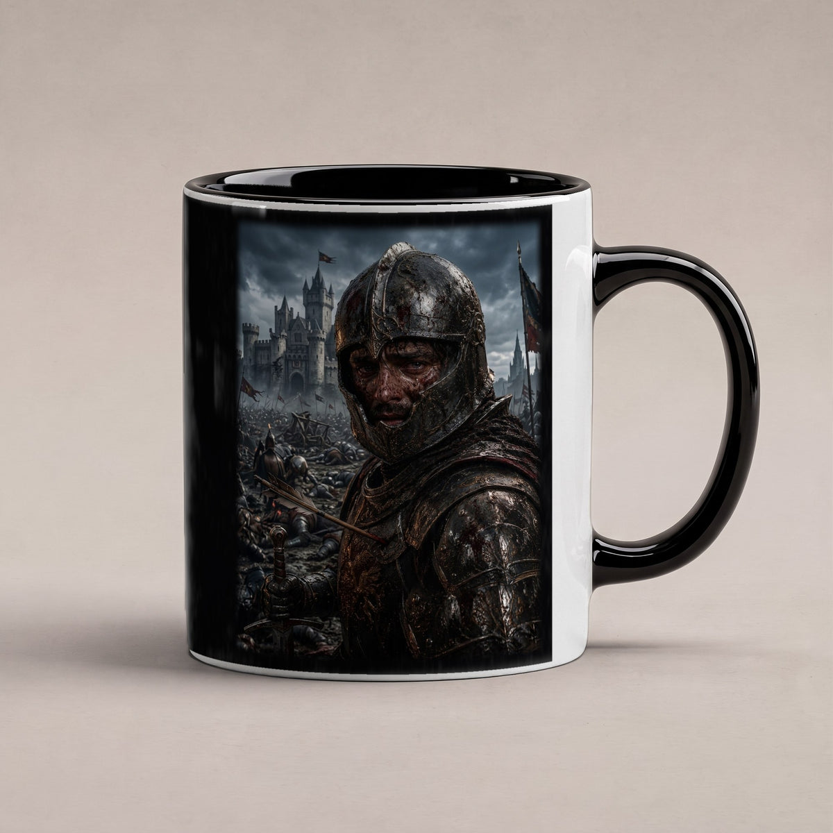 Der Krieger von Eisenfeld – Tasse innen schwarz, freigestellt