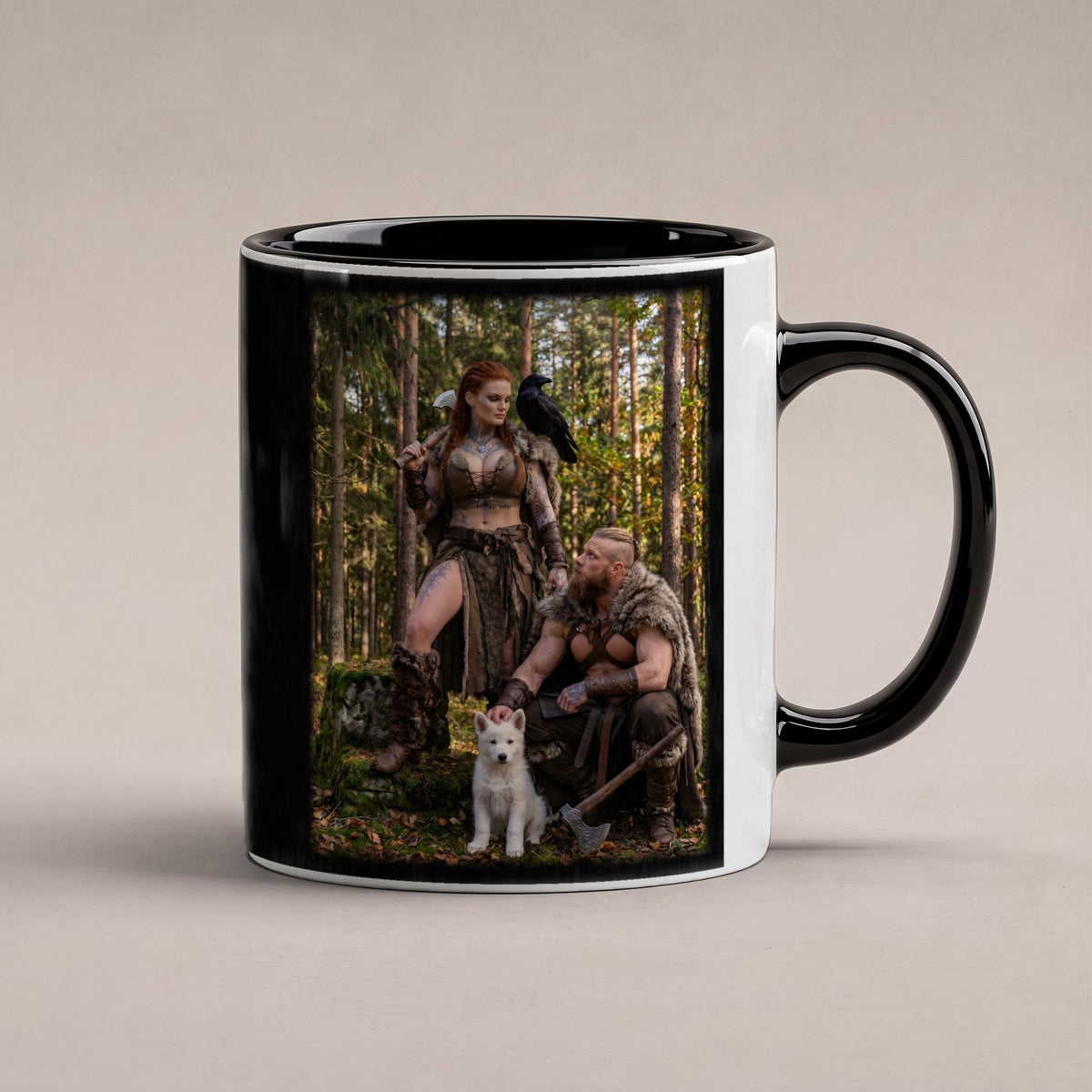 Der kleine Wolf – Tasse innen schwarz, freigestellt
