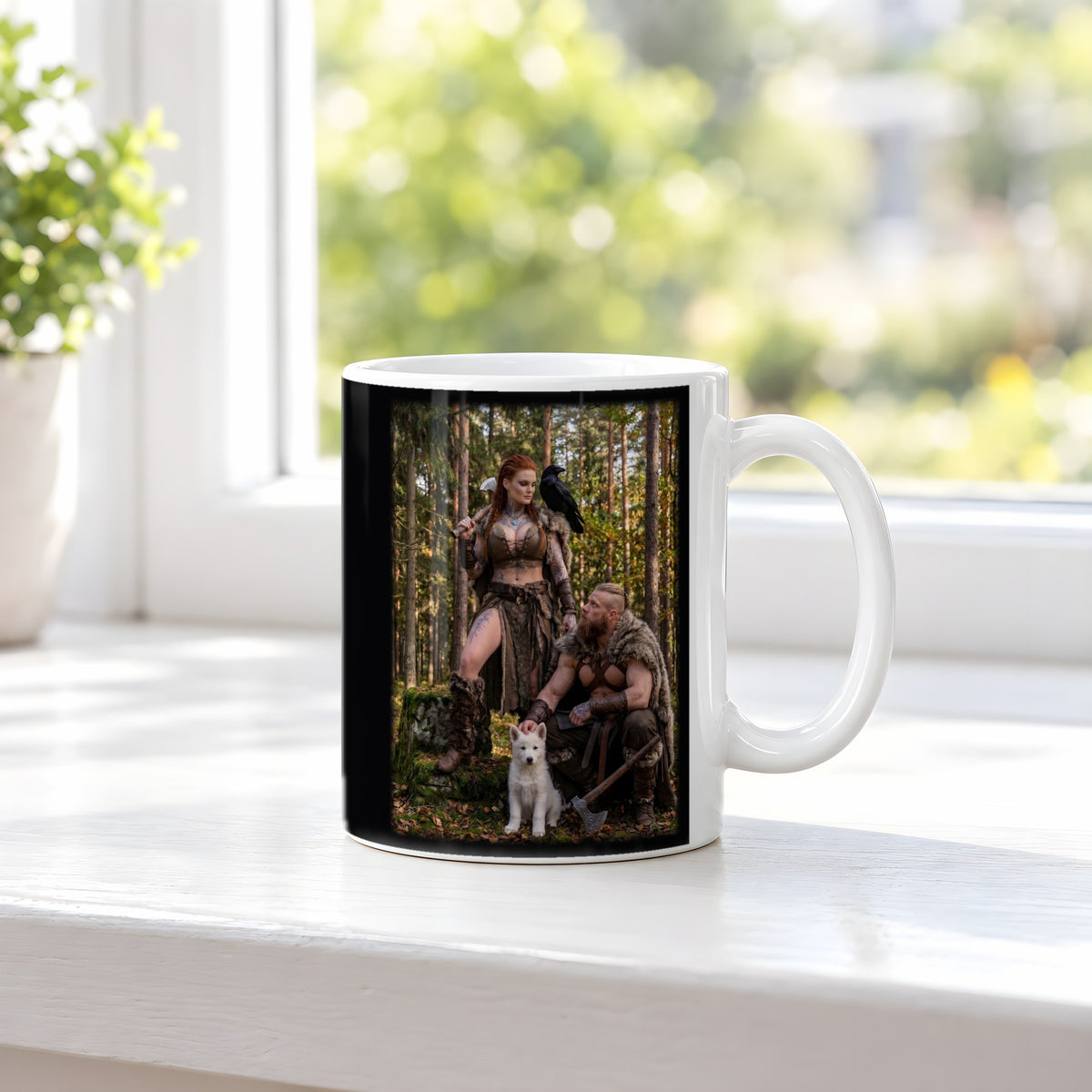 Der kleine Wolf – weiße Tasse, auf der Fensterbank