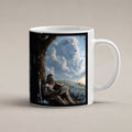 Der Löwe im Himmel – weiße Tasse, freigestellt