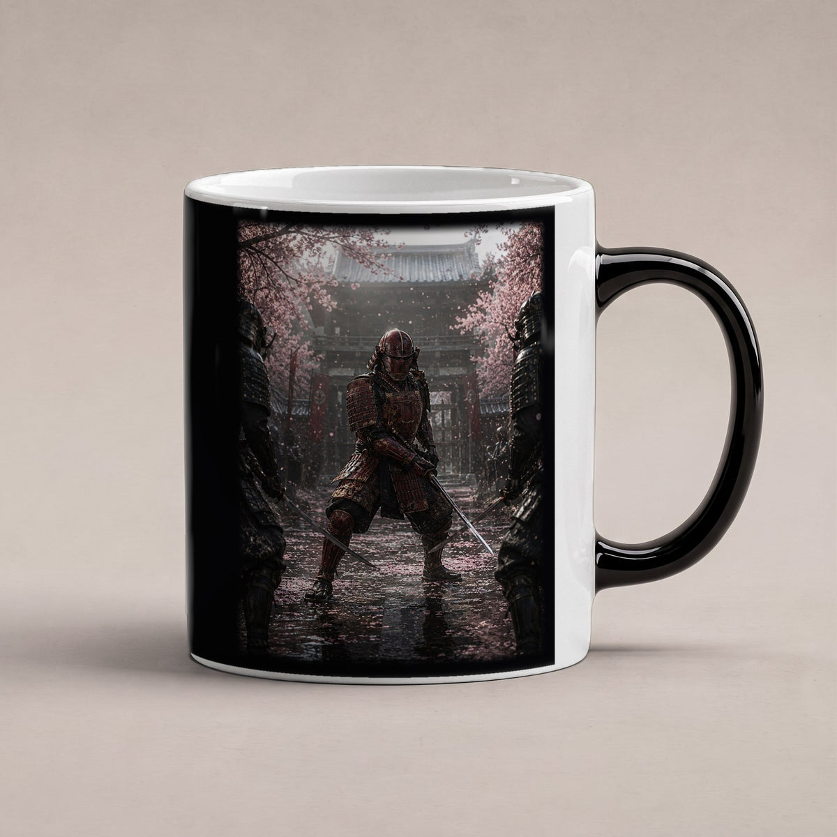 Der Letzte Samurai – Black Edition Zaubertasse mit Motiv (heiß), freigestellt