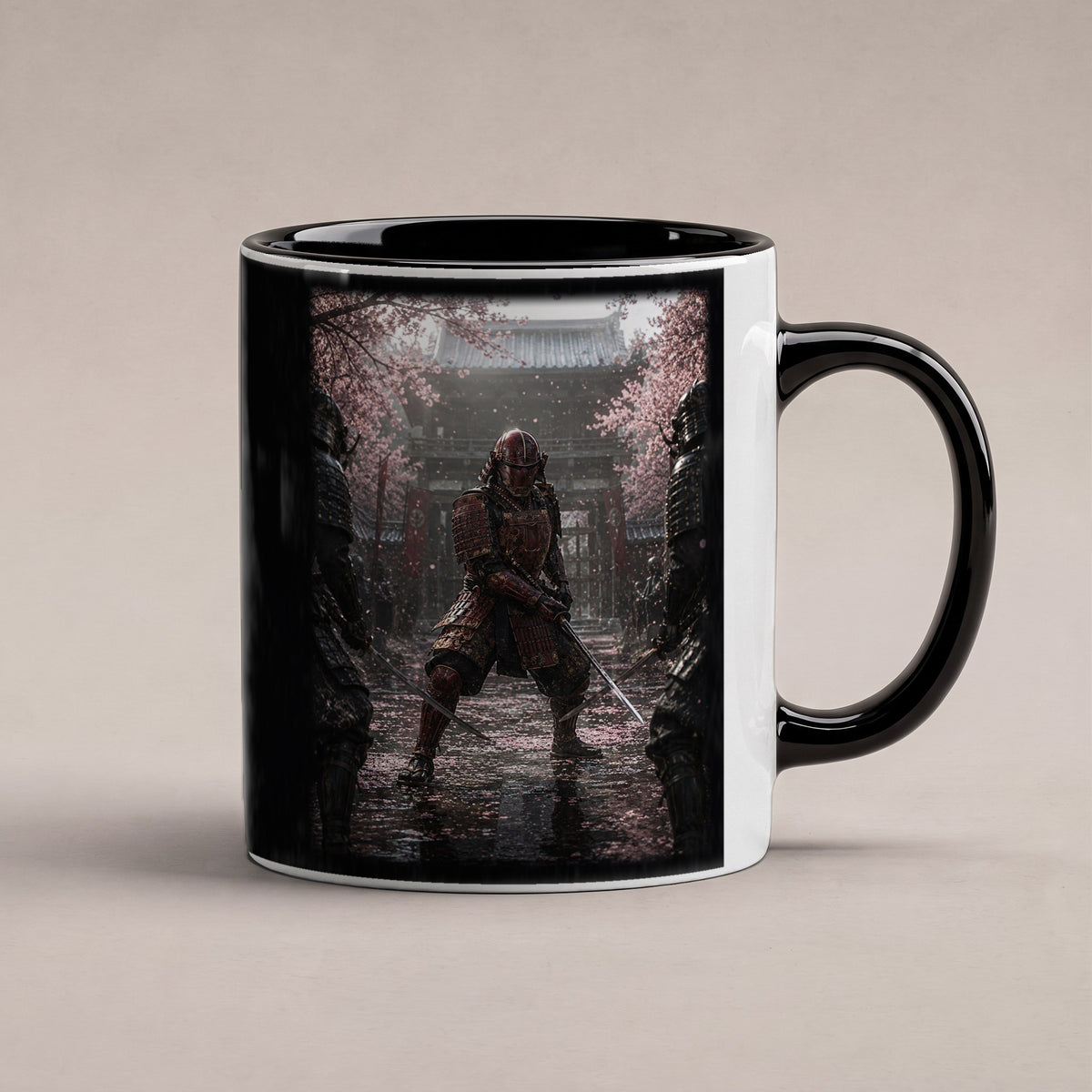 Der Letzte Samurai – Tasse innen schwarz, freigestellt