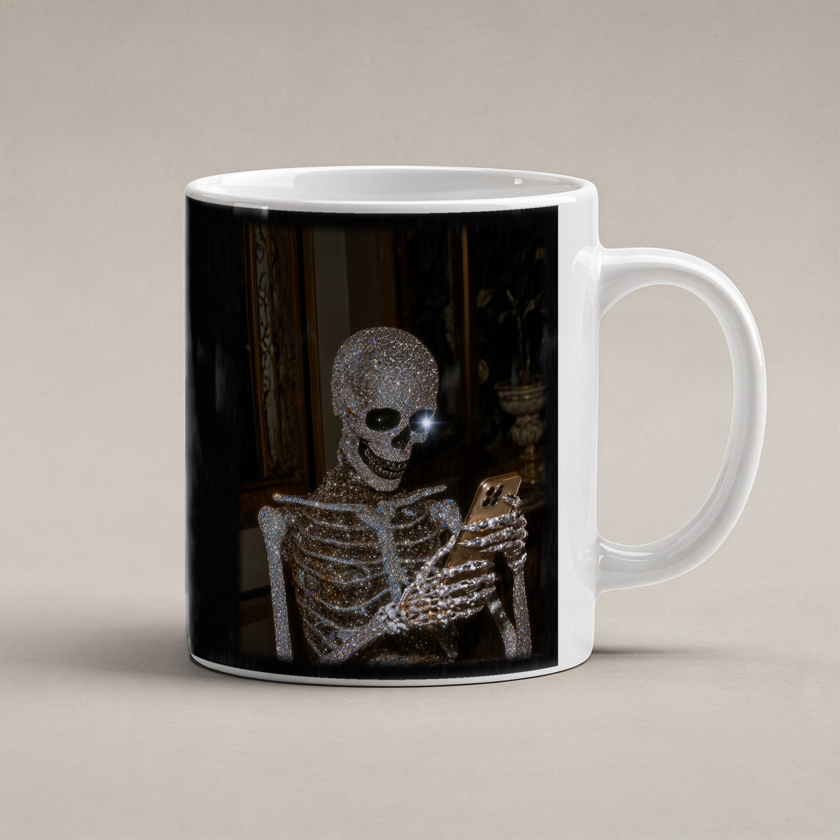 Der letzte Gast – weiße Tasse, freigestellt