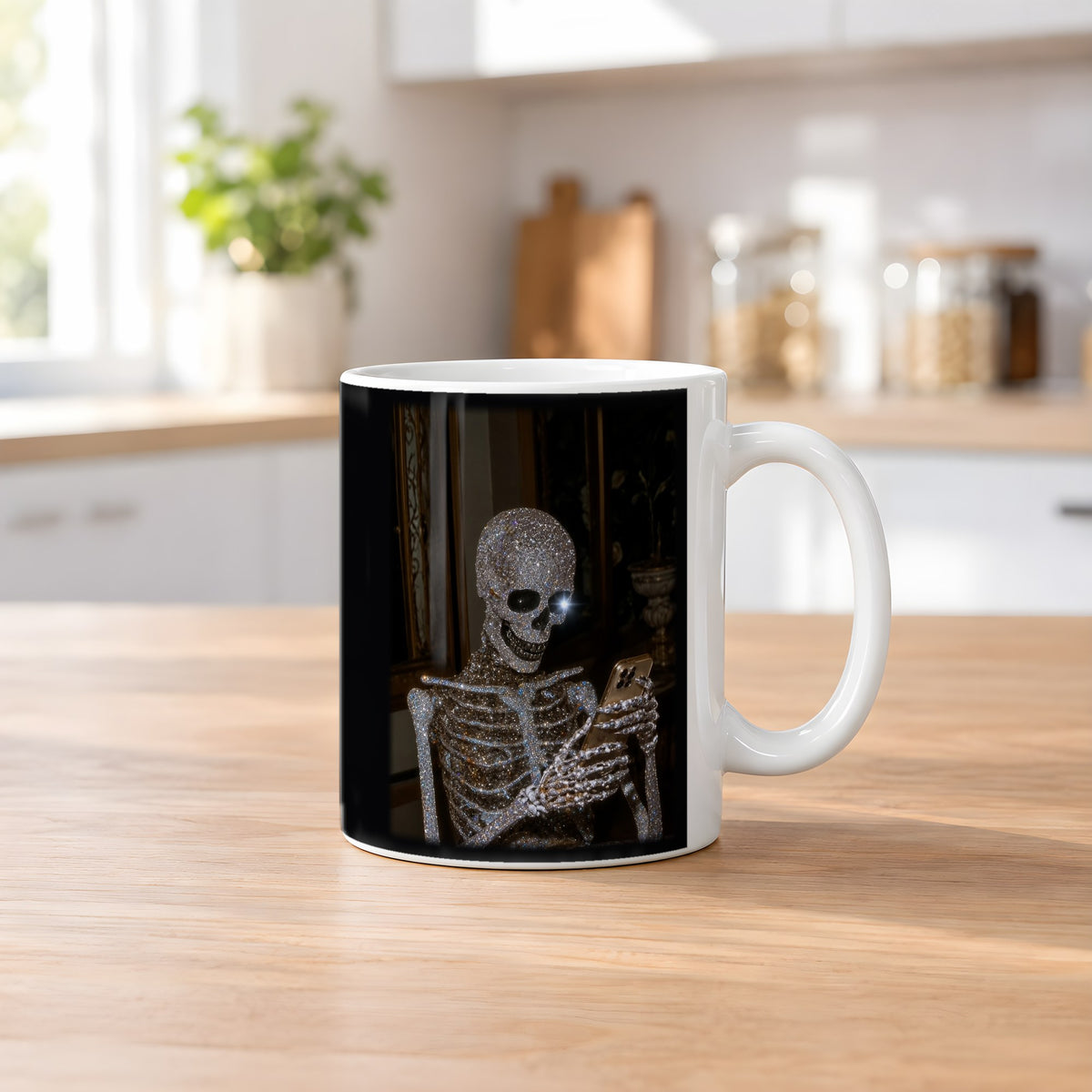 Der letzte Gast – weiße Tasse, auf dem Küchentresen