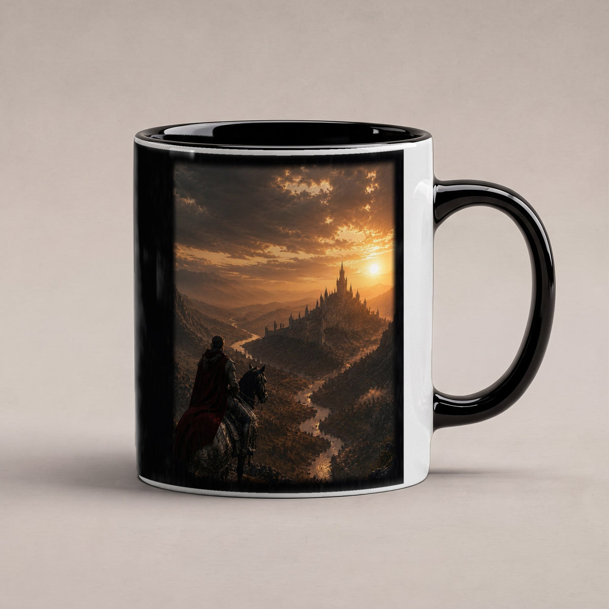 Der lange Weg heim – Tasse innen schwarz, freigestellt