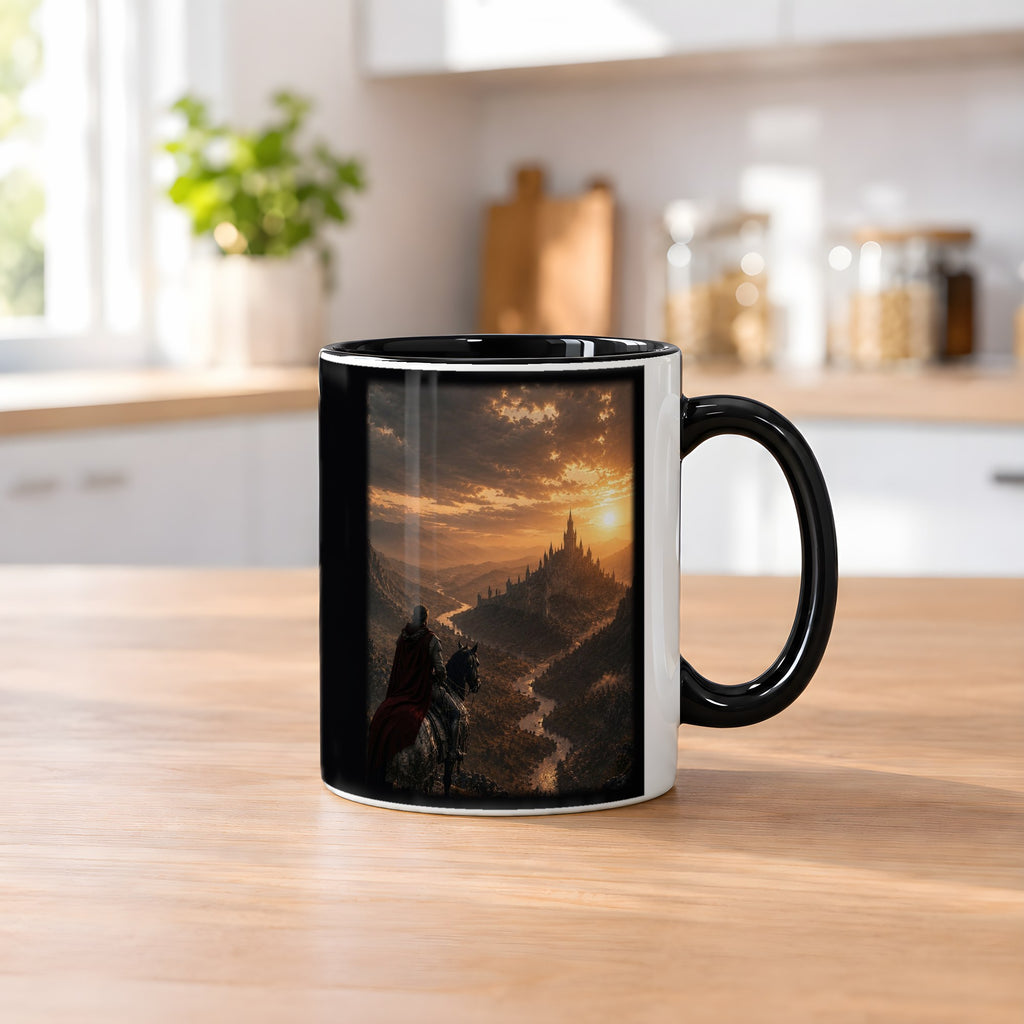 Der lange Weg heim – Tasse innen schwarz, auf dem Küchentresen