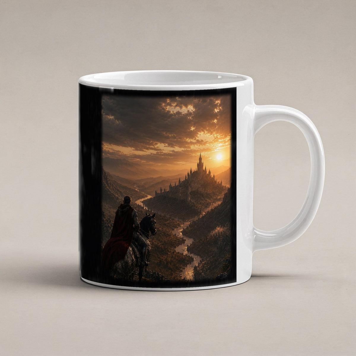 Der lange Weg heim – weiße Tasse, freigestellt