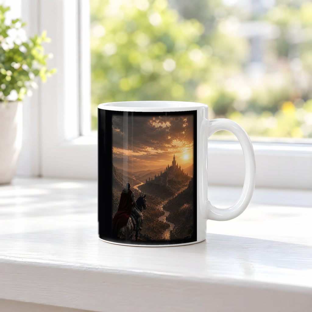 Der lange Weg heim – weiße Tasse, auf der Fensterbank
