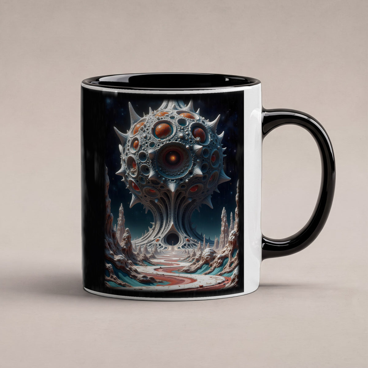 Der Monolith – Tasse innen schwarz, freigestellt
