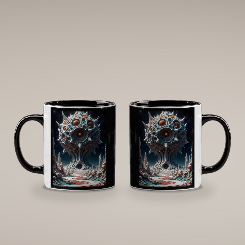 Der Monolith – Tasse innen schwarz, beide Seiten bedruckt