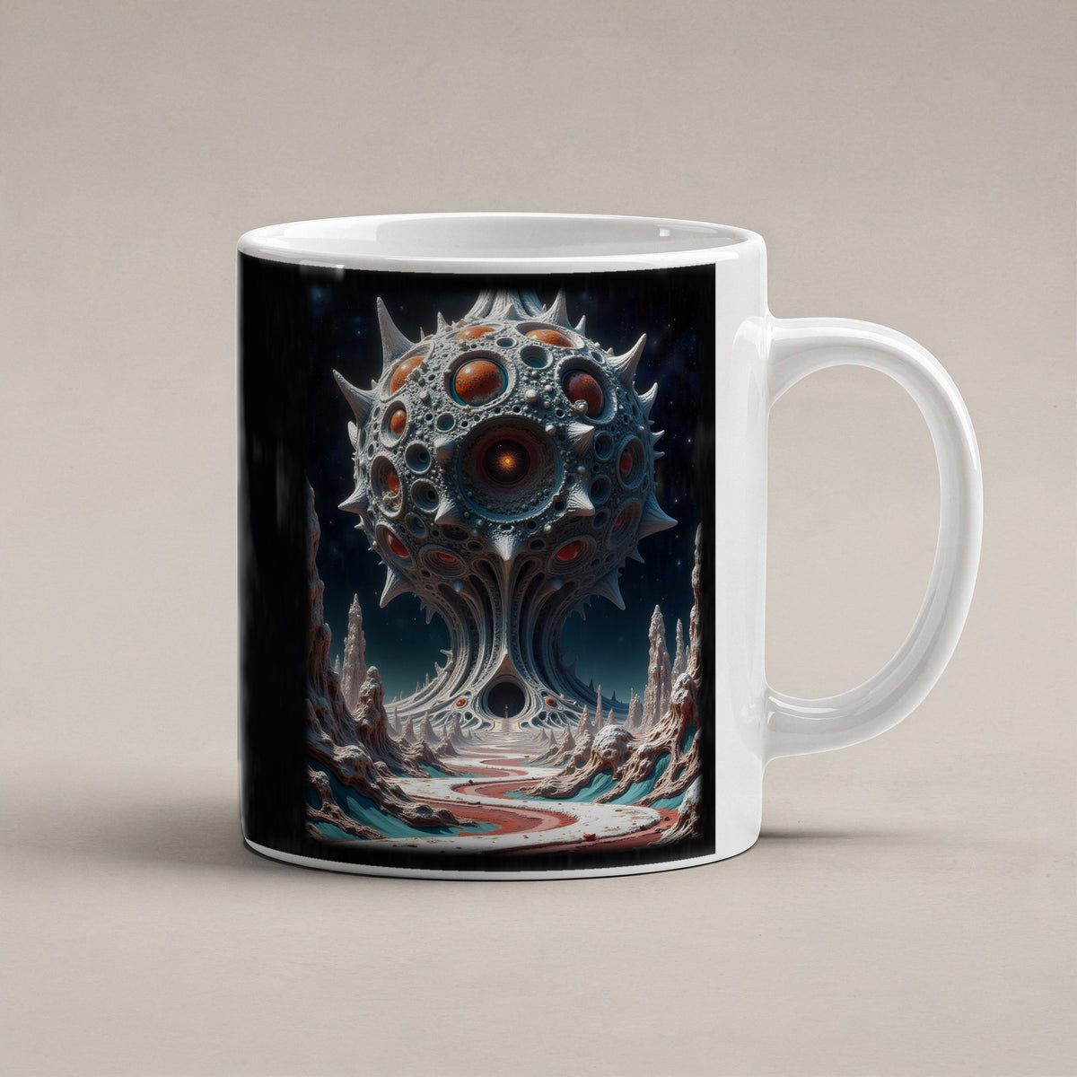 Der Monolith – weiße Tasse, freigestellt