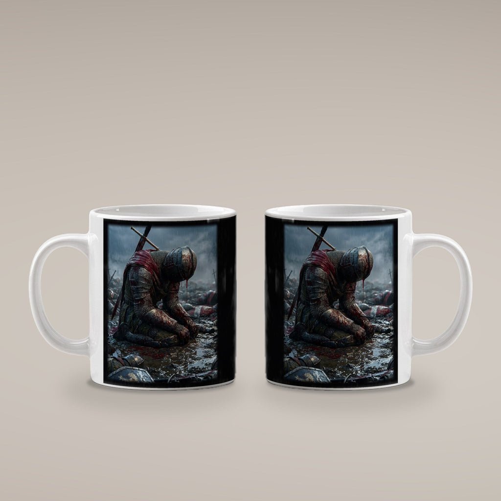 Der Trauernde – weiße Tasse, beide Seiten bedruckt