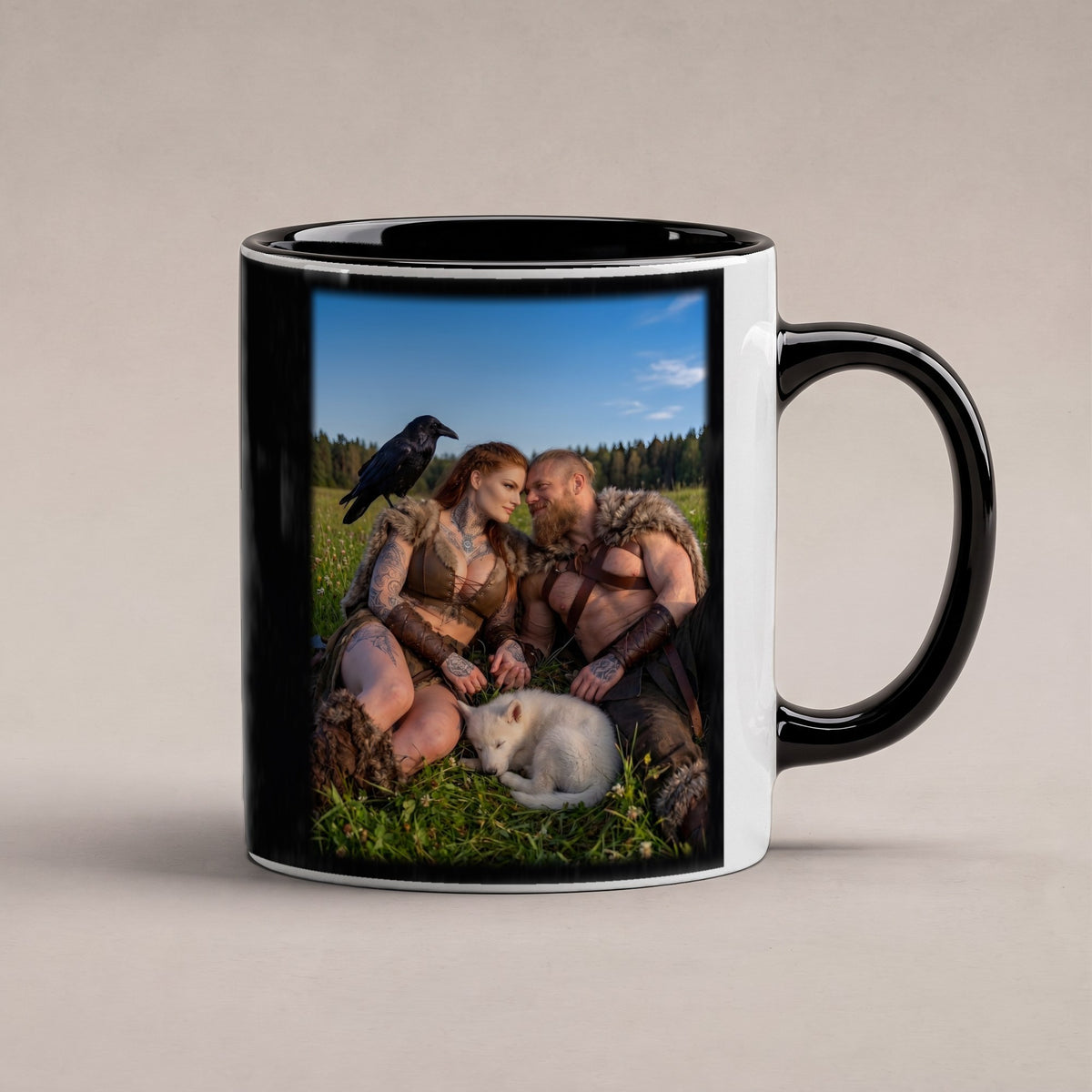 Mittsommer – Tasse innen schwarz, freigestellt