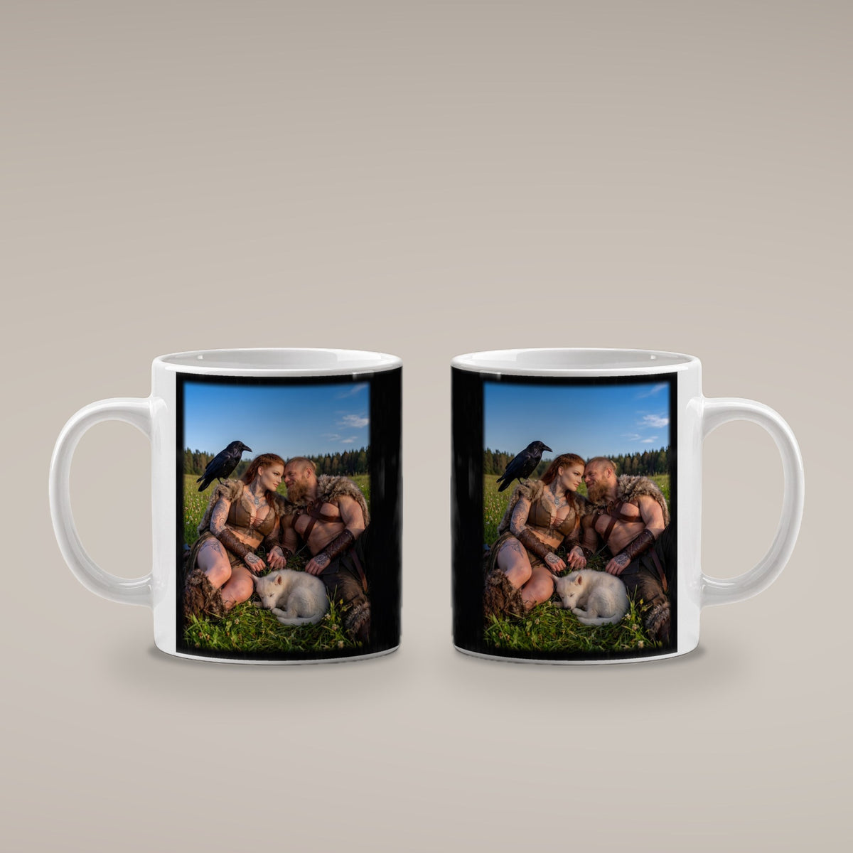 Mittsommer – weiße Tasse, beide Seiten bedruckt