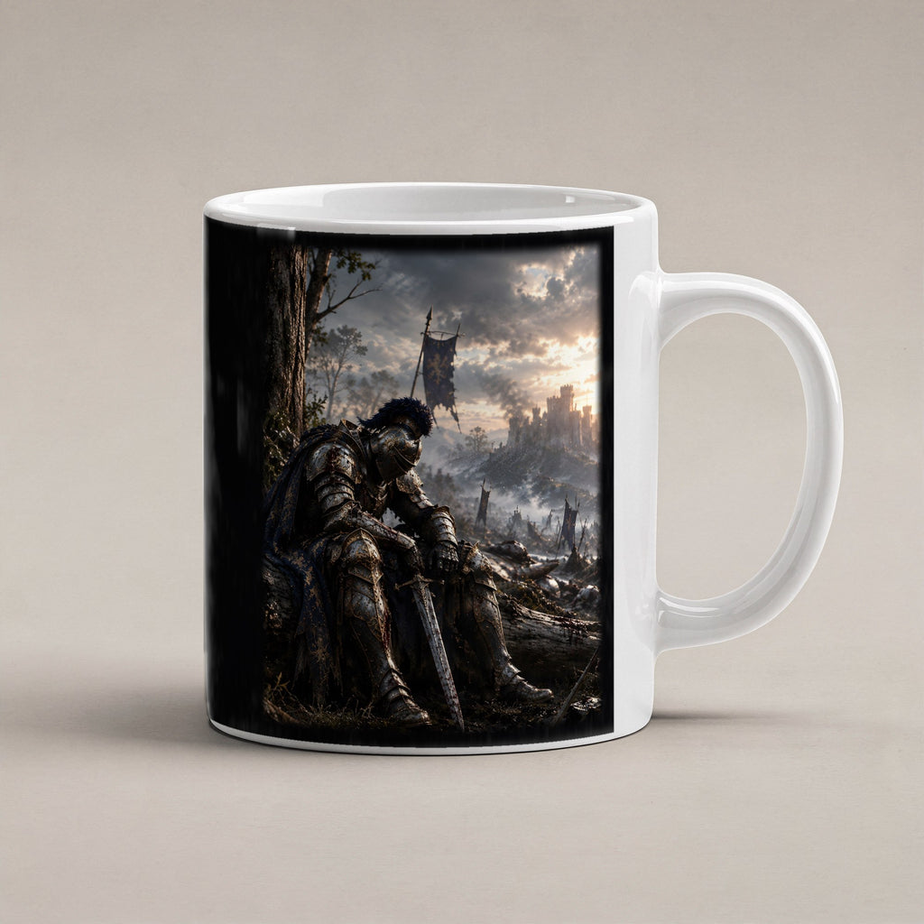 Nach der Schlacht – weiße Tasse, freigestellt