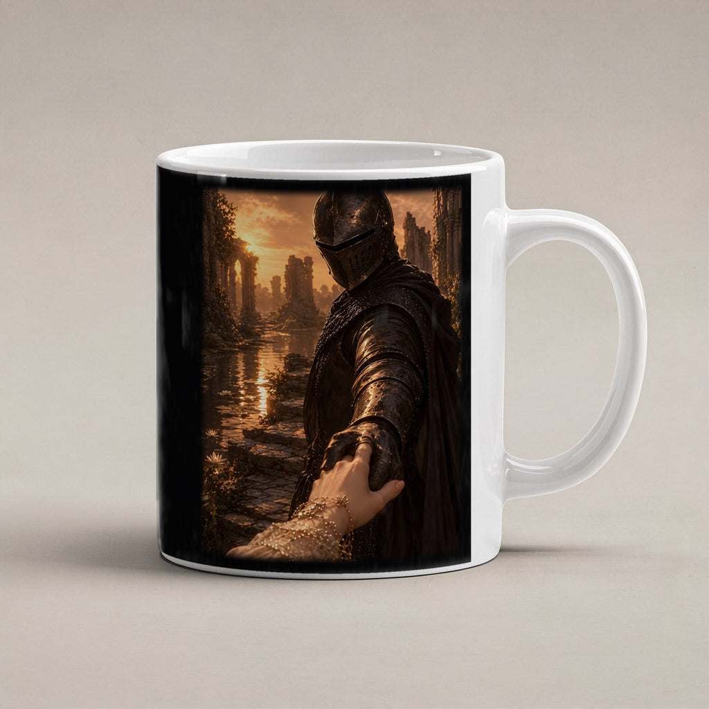 Nimm meine Hand – weiße Tasse, freigestellt