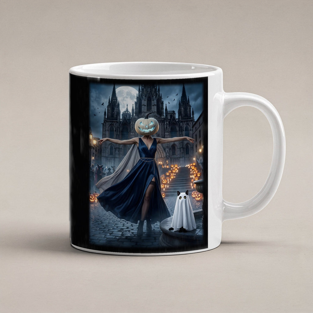 Die Nachttänzerin – weiße Tasse, freigestellt