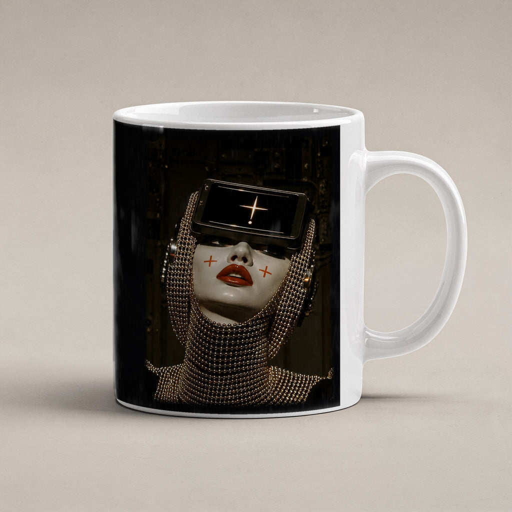 Die Orakel-Priesterin – weiße Tasse, freigestellt