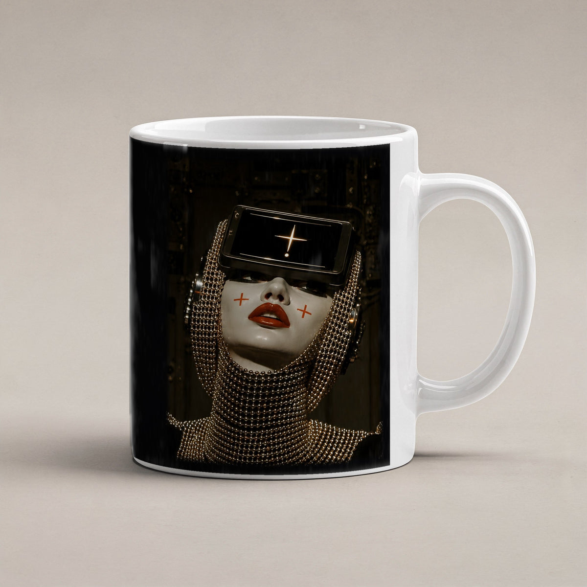 Die Orakel-Priesterin – weiße Tasse, freigestellt