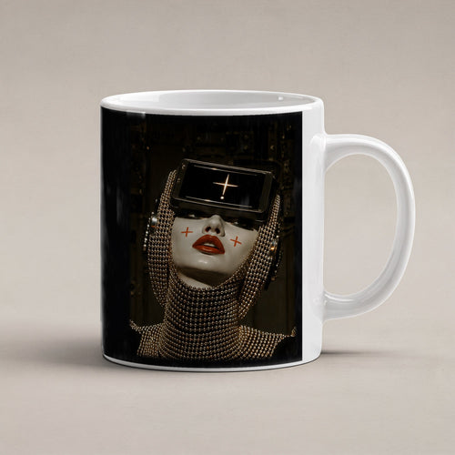 Die Orakel-Priesterin – weiße Tasse, freigestellt