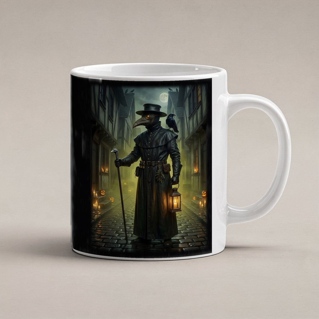 Der Pestdoktor – weiße Tasse, freigestellt