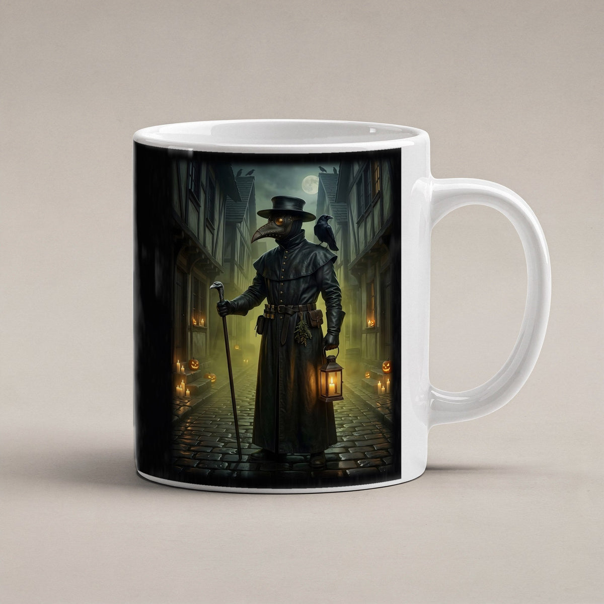 Der Pestdoktor – weiße Tasse, freigestellt