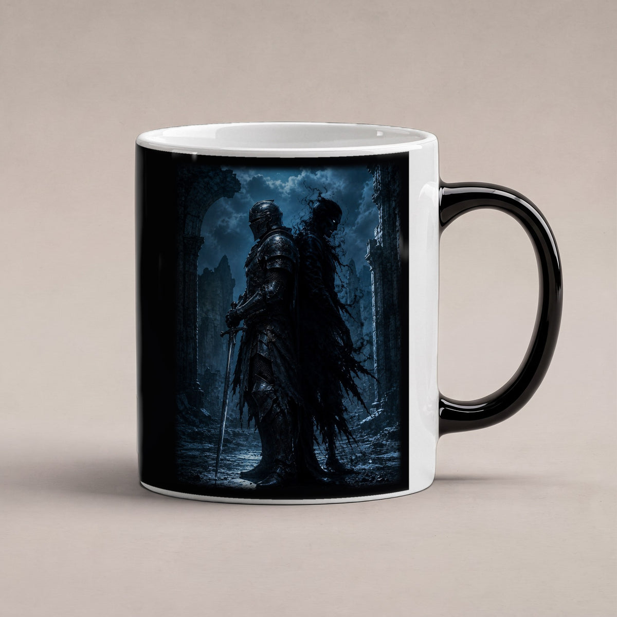 Der Pakt mit dem Tod – Black Edition Zaubertasse mit Motiv (heiß), freigestellt