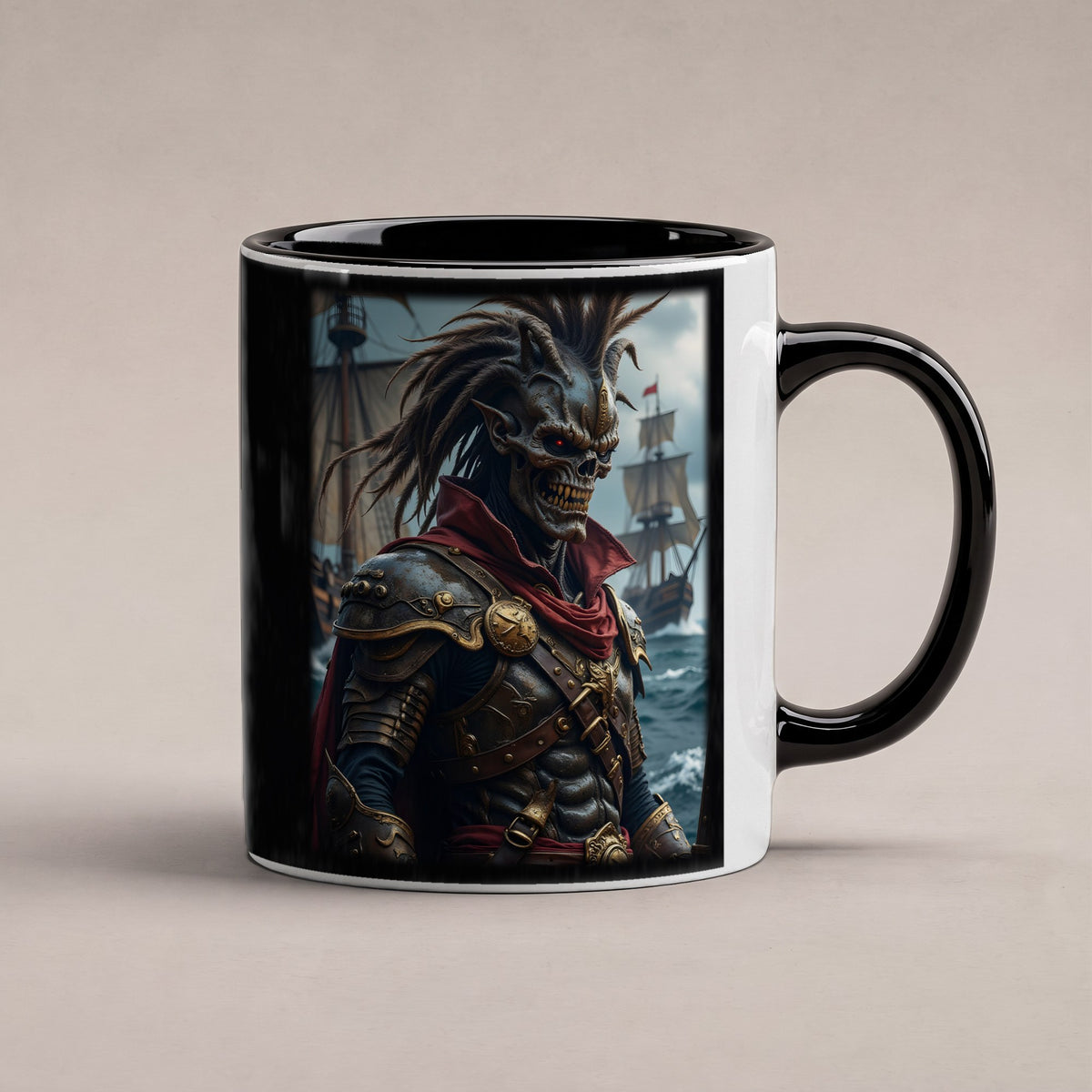 Der Piratenkönig – Tasse innen schwarz, freigestellt
