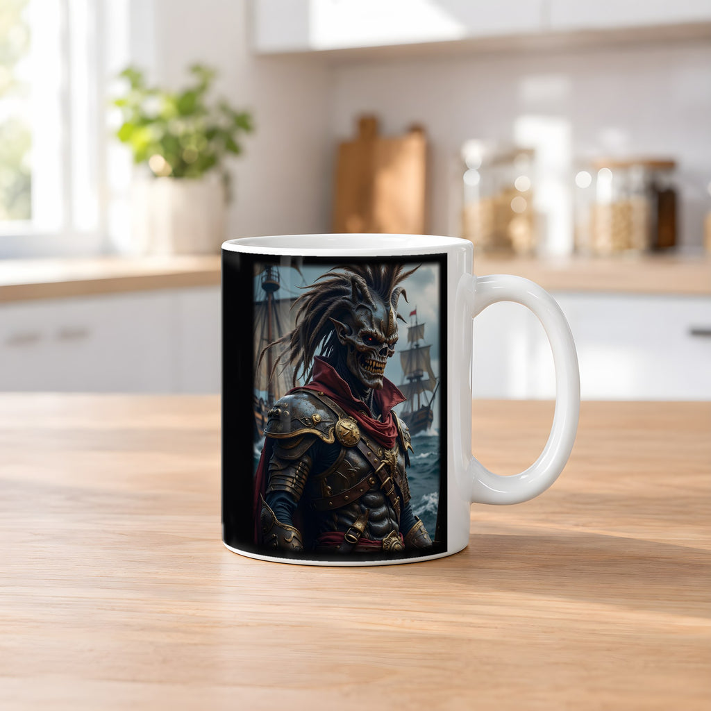 Der Piratenkönig – weiße Tasse, auf dem Küchentresen