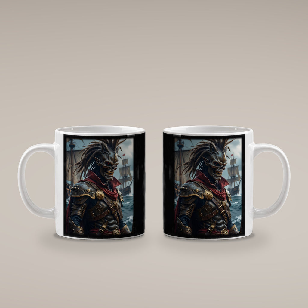 Der Piratenkönig – weiße Tasse, beide Seiten bedruckt