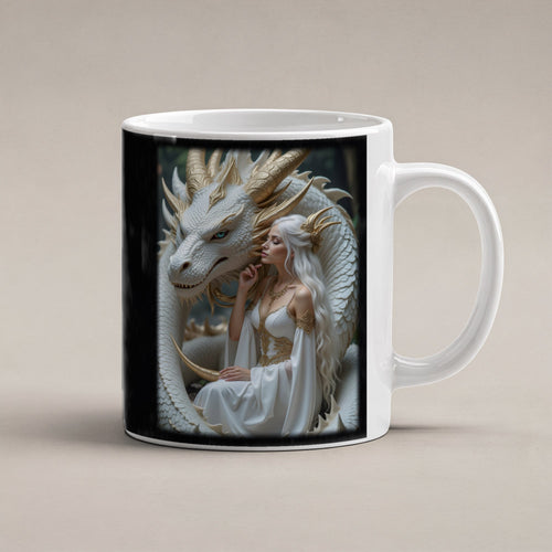 Die Perlenkönigin – weiße Tasse, freigestellt