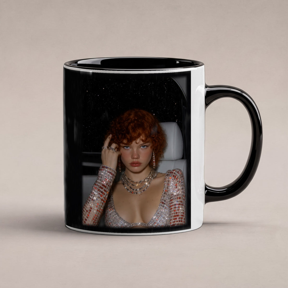Perlmuttrausch – Tasse innen schwarz, freigestellt