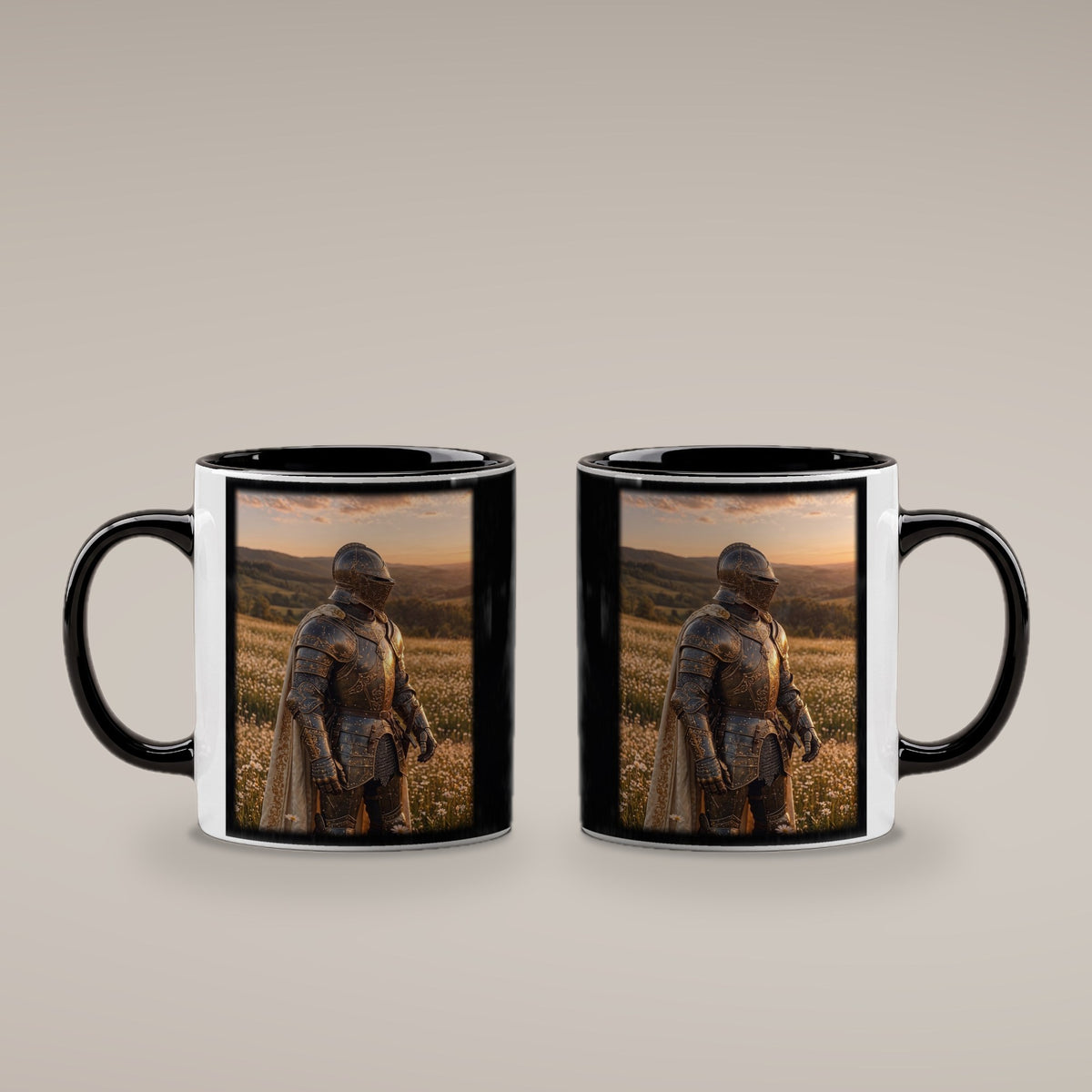 Der Ritter der Blumenwiesen – Tasse innen schwarz, beide Seiten bedruckt