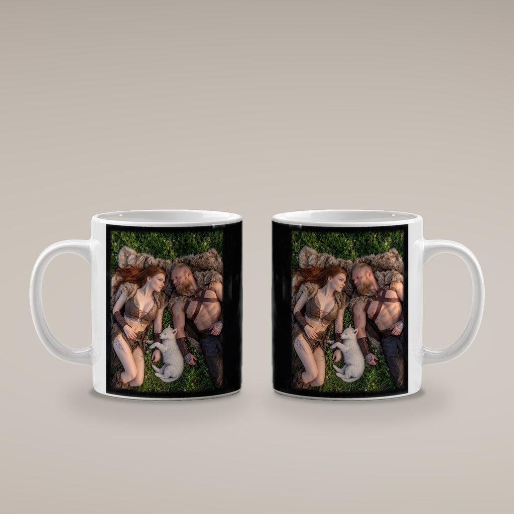 Rast im Klee – weiße Tasse, beide Seiten bedruckt
