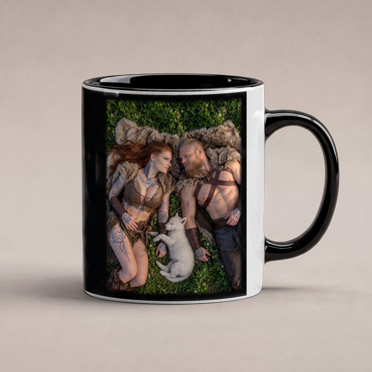 Mittagsruhe – Tasse innen schwarz, freigestellt
