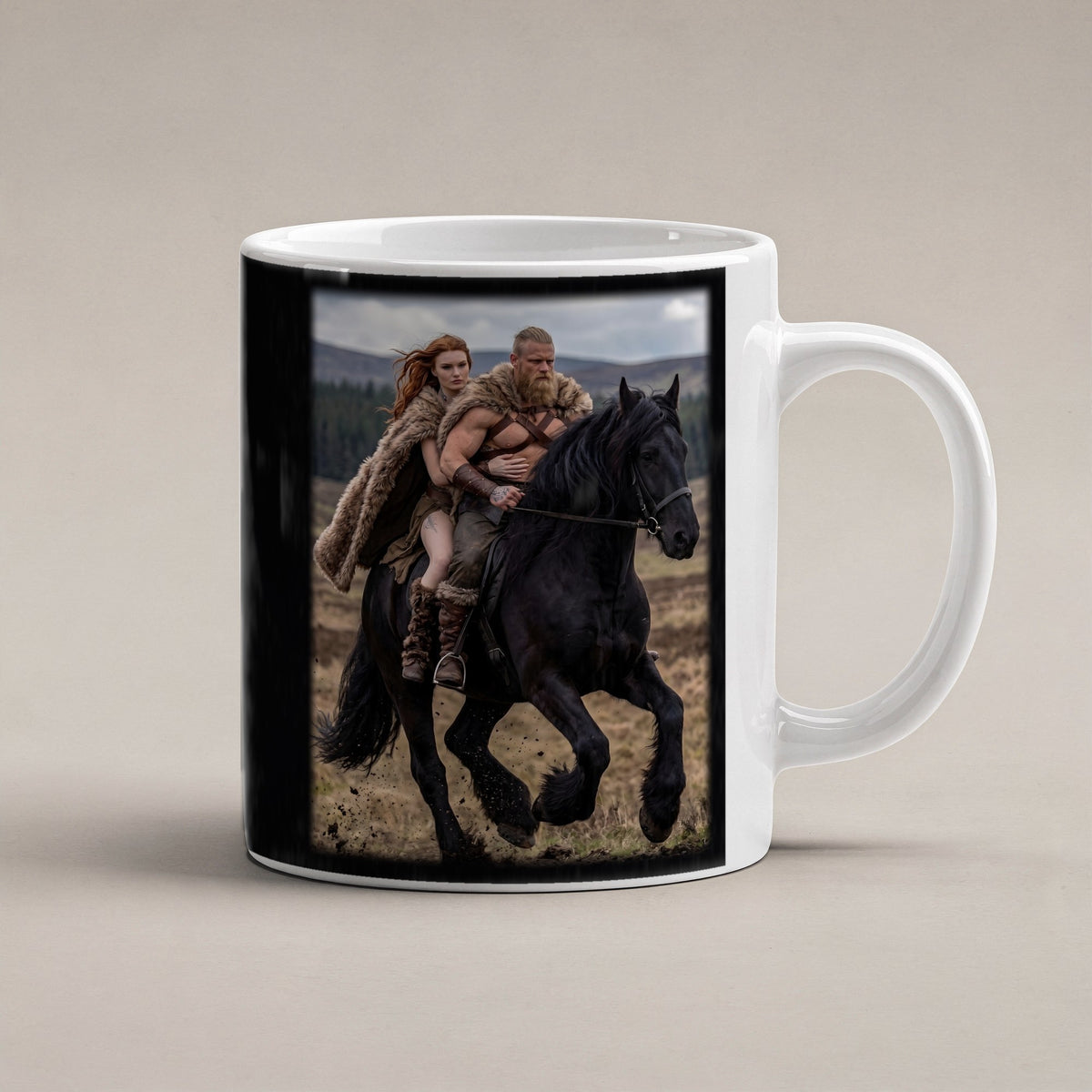 Ritt über die Heide – weiße Tasse, freigestellt