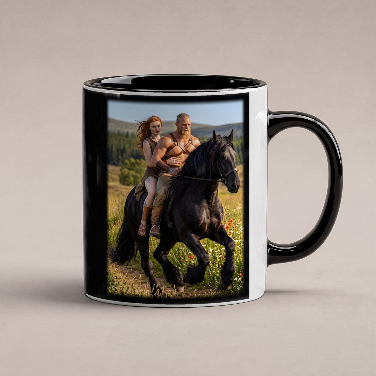 Sommerritt – Tasse innen schwarz, freigestellt