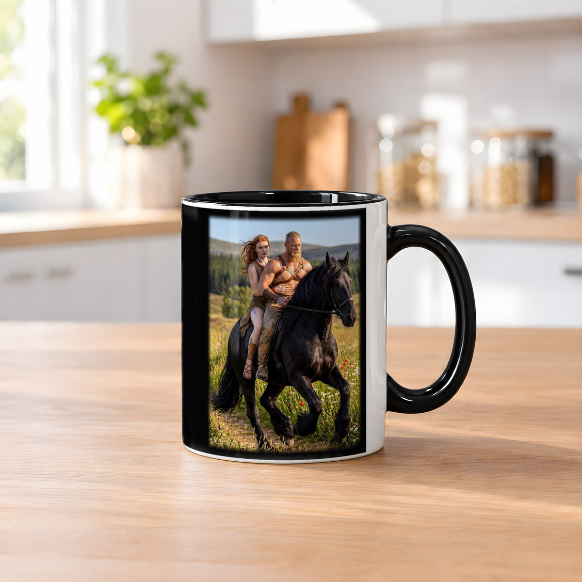 Sommerritt – Tasse innen schwarz, auf dem Küchentresen