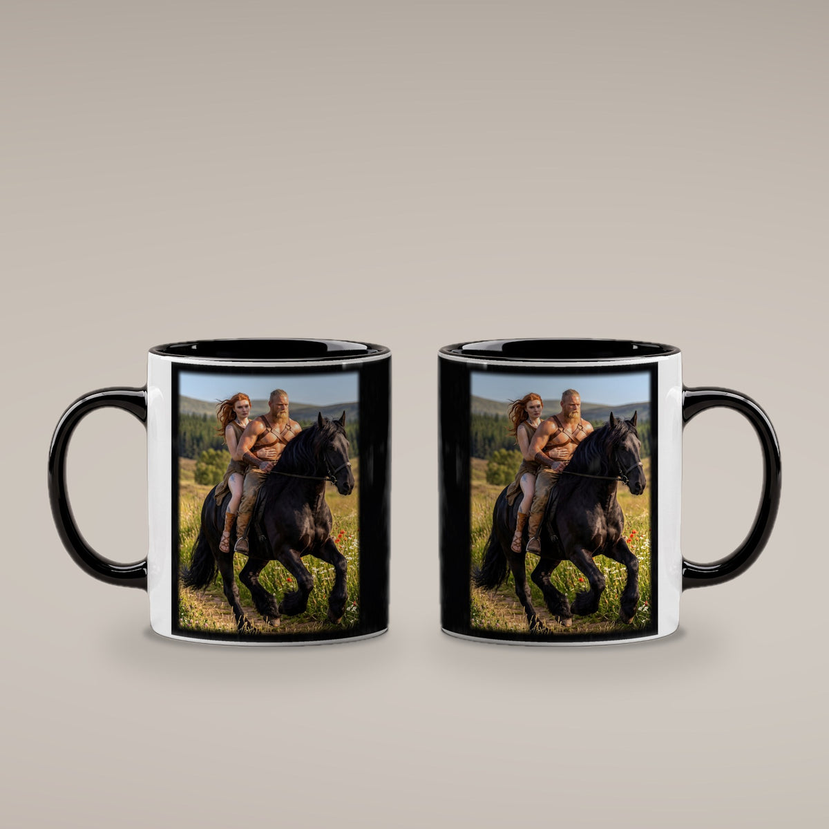 Sommerritt – Tasse innen schwarz, beide Seiten bedruckt