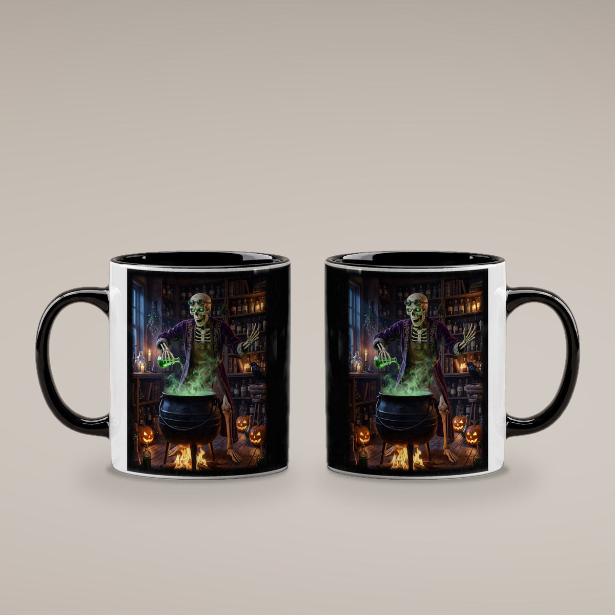 Der Alchemist – Tasse innen schwarz, beide Seiten bedruckt