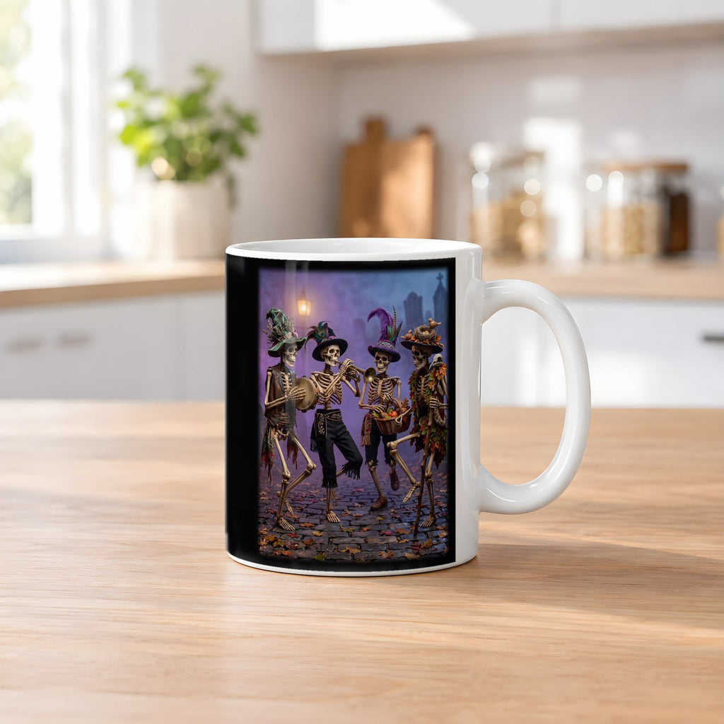 Die Knochenkapelle – weiße Tasse, auf dem Küchentresen