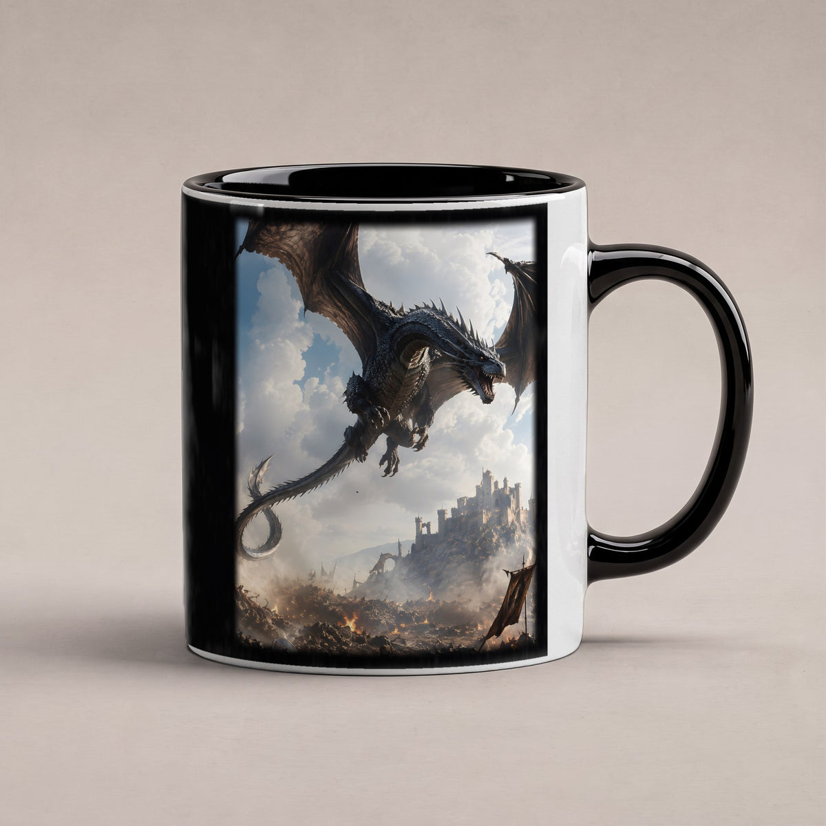 Die Silberschwinge – Tasse innen schwarz, freigestellt