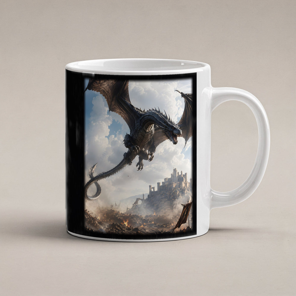 Die Silberschwinge – weiße Tasse, freigestellt