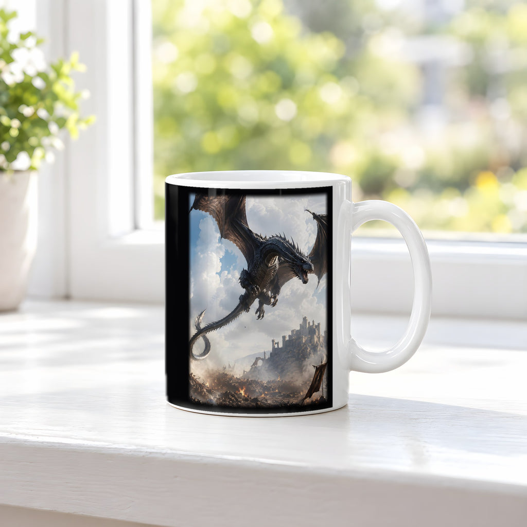 Die Silberschwinge – weiße Tasse, auf der Fensterbank